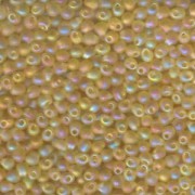 Miyuki Tropfen Perlen 2,8mm 0132FR transparent rainbow matt Light Gold 9gr.